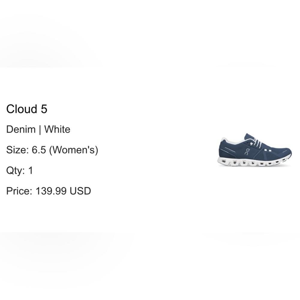 On Cloud 5 Women’s 6.5 navy blue